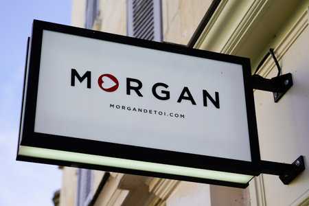 Bordeaux , Aquitaine / France - 12 04 2019 : Morgan shop retail logo girls clothing fashion...