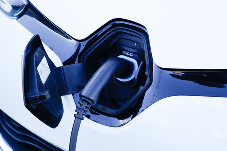 Bordeaux , Aquitaine / France - 12 04 2019 : charging system in Renault Zoe car electric vehicle