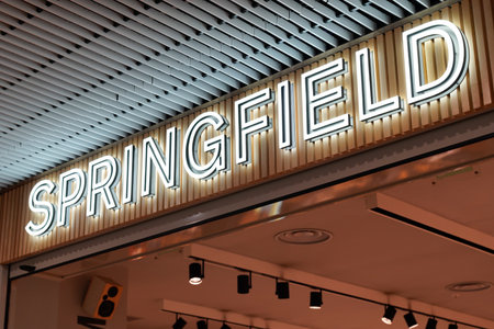 Bordeaux , Aquitaine / France - 12 04 2019 : Springfield sign store logo fashion clothing retailer shopのeditorial素材