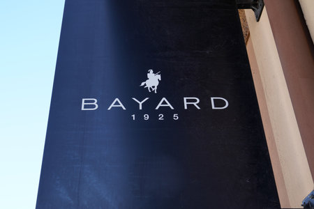 Bordeaux , Aquitaine / France - 10 17 2019 : bayard shop sign store luxury fashion logo specialist man clothingのeditorial素材