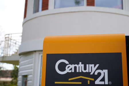 Bordeaux , Aquitaine / France - 12 28 2019 : Century 21 Sign logo office Saltwater shop Property Real Estate group storeのeditorial素材