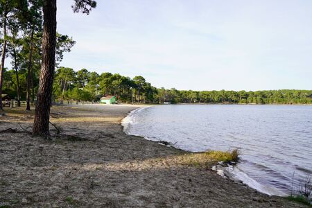 french big lake beach Maubuisson Carcans villageの写真素材