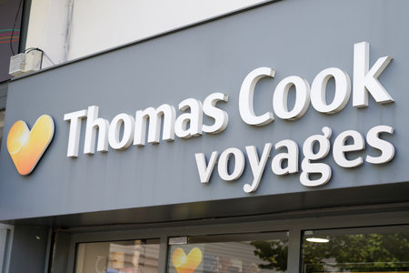 Bordeaux , Aquitaine / France - 09 24 2019 : Thomas Cook Logo facade shop travel agents storeのeditorial素材