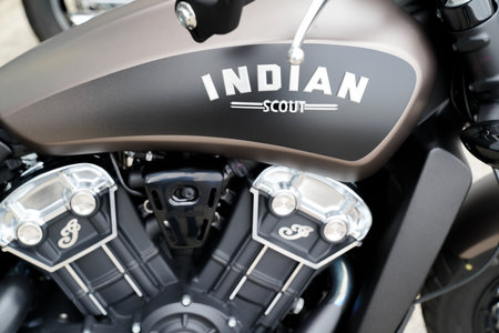 Bordeaux , Aquitaine / France - 01 15 2020 : Indian motorcycle logo detail American brand of motorcycles produced in Springfield usaのeditorial素材