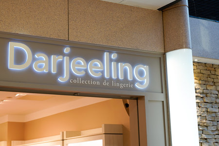 Bordeaux , Aquitaine / France - 01 22 2020 : Darjeeling logo sign shop lingerie women collection storeのeditorial素材