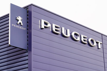 Bordeaux , Aquitaine / France - 01 22 2020 : Peugeot building dealership car sign logo French automobile shopのeditorial素材