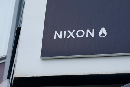 Bordeaux , Aquitaine / France - 02 01 2020 : nixon logo fun store logo sign shop surf board fashionのeditorial素材