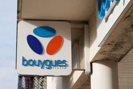 Bordeaux , Aquitaine / France - 01 09 2020 : Bouygues telecom shop sign logo phone operator store in cityのeditorial素材