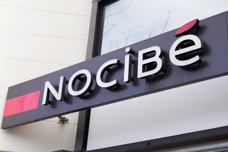 Bordeaux , Aquitaine / France - 01 09 2020 : Nocibe logo french shop boutique cosmetics perfume nocibÃ© sign storeのeditorial素材