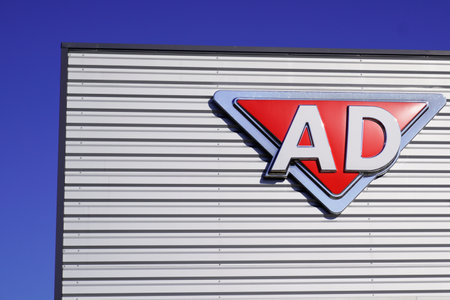 Bordeaux , Aquitaine / France - 01 15 2020 : AD Service facility logo station shop sign Automotive facility store garageのeditorial素材