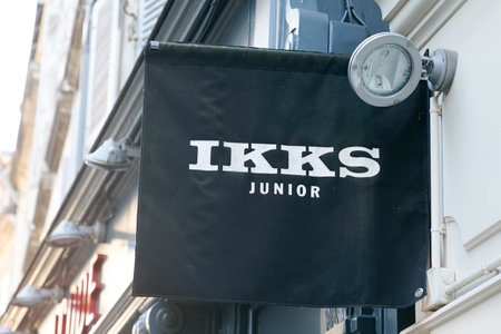 Bordeaux , Aquitaine / France - 02 02 2020 : Ikks Logo store shop fashion retailer junior boy girl women and menのeditorial素材