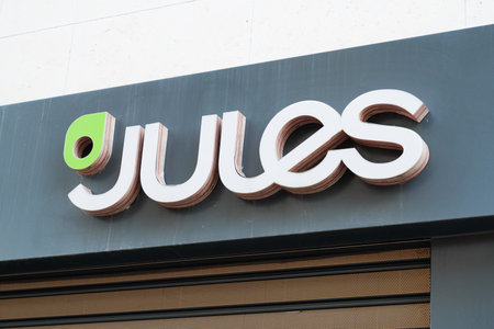 Bordeaux , Aquitaine / France - 02 02 2020 : Jules store logo sign shop French fashion retailer brand man clothingのeditorial素材