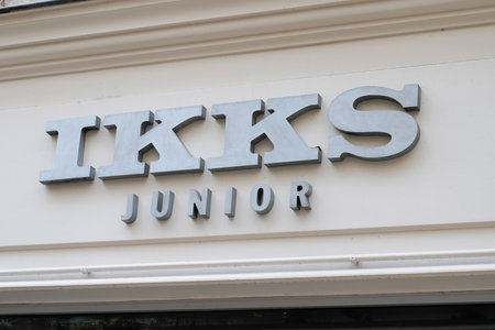 Bordeaux , Aquitaine / France - 02 02 2020 : Ikks junior logo store shop fashion retailer junior boy girl children kidsのeditorial素材