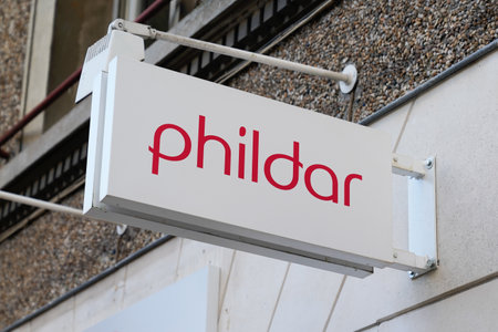 Bordeaux , Aquitaine / France - 02 02 2020 : Phildar sheep wool logo sign store on shop streetのeditorial素材