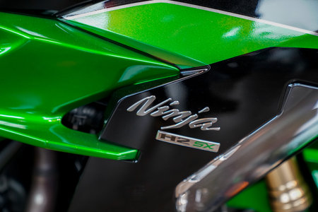 Bordeaux , Aquitaine / France - 02 11 2020 : Kawasaki Ninja H2 1000 SX side logo sign motorcycle...