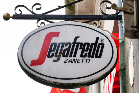 Bordeaux , Aquitaine / France - 01 15 2020 : Segafredo zanetti sign logo cafe coffee shop leading Italian coffee makers brand restaurant in city streetのeditorial素材