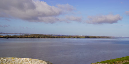 garonne gironde river view from Blaye Citadel in France in web banner template header