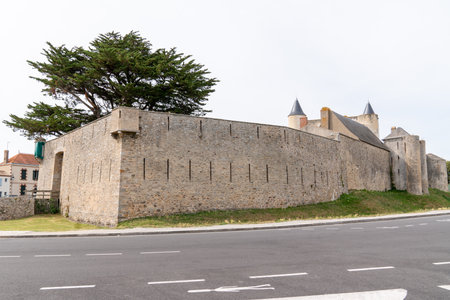 ancient chÃ¢teau de Noirmoutier old castle medieval in VendÃ©e France Brittanyのeditorial素材