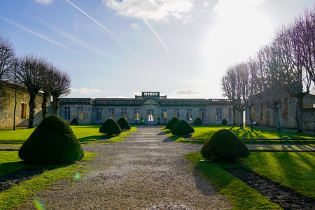 Bourg-sur-Gironde mediaeval castle french village front garonne dordogne river in Franceのeditorial素材