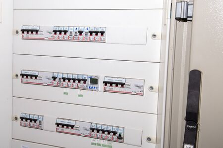 Bordeaux , Aquitaine / France - 04 26 2020 : Legrand switchboard French industrial group for switches and socketsの写真素材