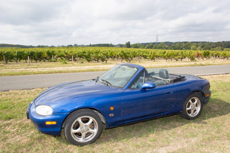 Bordeaux , Aquitaine / France - 04 26 2020 : Mazda MX-5 Miata 10th Anniversary in blue  mx vintage collector carのeditorial素材
