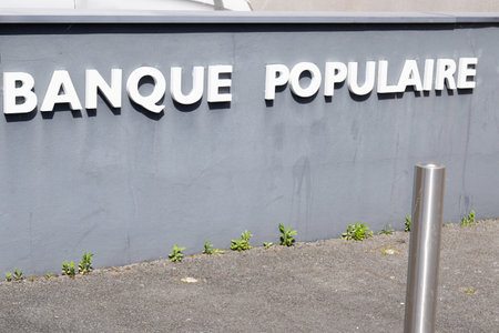 Bordeaux , Aquitaine / France - 05 04 2020 : Banque Populaire sign store exterior facade brand text of headquarters officeのeditorial素材