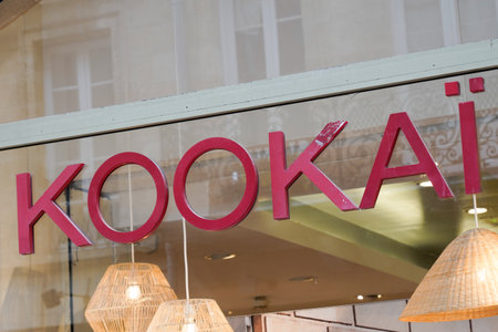 Bordeaux , Aquitaine / France - 05 12 2020 : KookaÃ¯ store logo French brand clothing brand fashion KookaÃ¯ label sign shopのeditorial素材