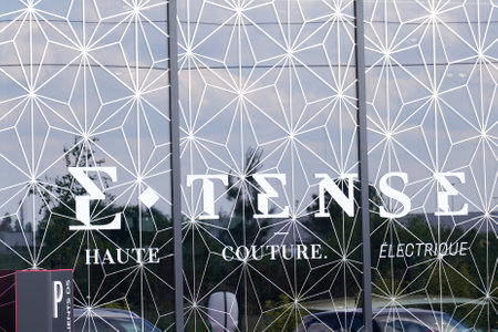 Bordeaux , Aquitaine / France - 05 14 2020 : ds automobiles logo car e.tense electric sign shop vehicle dealer store french automobile etenseのeditorial素材