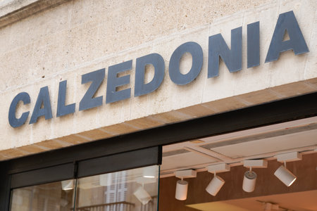 Bordeaux , Aquitaine / France - 05 16 2020 : calzedonia logo shop Clothing Store Sign women retail brand underwearのeditorial素材