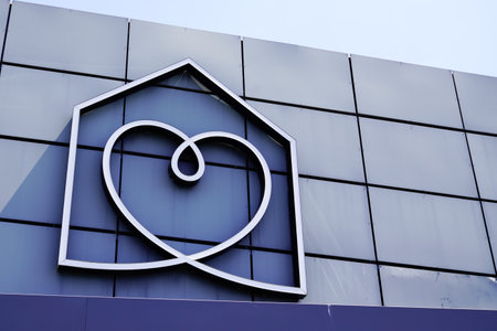 Bordeaux , Aquitaine / France - 05 16 2020 : Habitat logo sign french shop home furniture house storeのeditorial素材