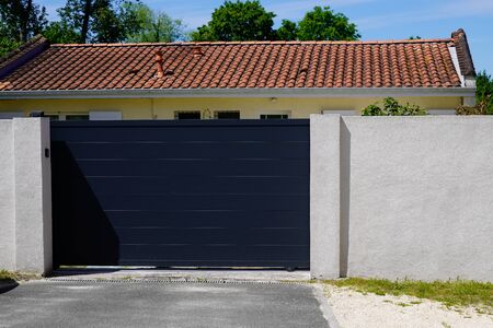 modern grey gate aluminum home portal grayの写真素材