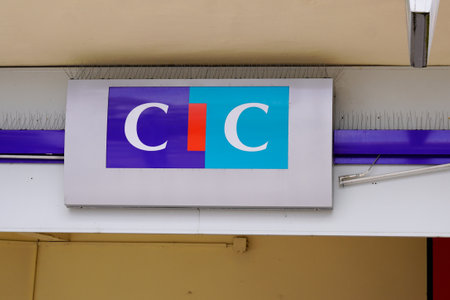 Bordeaux , Aquitaine / France - 05 12 2020 : CIC logo sign Credit Industriel et Commercial office...