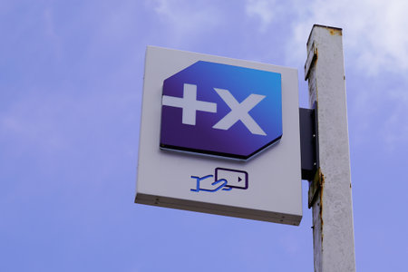 Bordeaux , Aquitaine / France - 05 12 2020 : Banque populaire sign blue retail logo atm french of bank store signageのeditorial素材