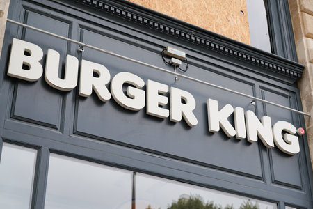 Bordeaux , Aquitaine / France - 05 05 2020 : Burger King logo sign on store restaurant fast foodのeditorial素材