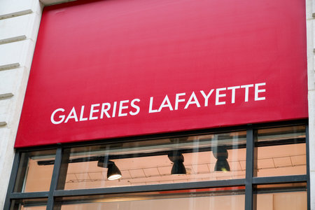 Bordeaux , Aquitaine / France - 05 05 2020 : Galeries Lafayette sign logo on store