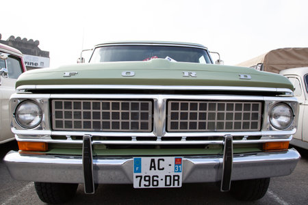 Bordeaux , Aquitaine / France - 06 10 2020 : Ford F-100 Ranger front view of pickup truck classic carのeditorial素材