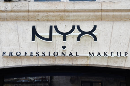Bordeaux , Aquitaine / France - 06 14 2020 : NYX professional makeup logo store front sign for...