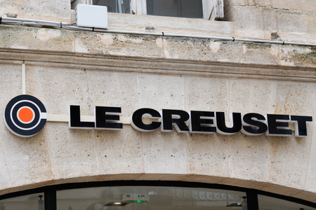Bordeaux , Aquitaine / France - 06 14 2020 : Le Creuset logo sign shop of pots pans and kitchen supplies storeのeditorial素材