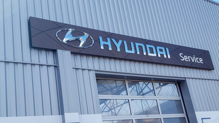Bordeaux , Aquitaine / France - 06 14 2020 : Hyundai service Dealership Sign and logo of station store and car shopのeditorial素材