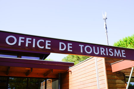 Bordeaux , Aquitaine / France - 06 20 2020 : office de tourisme text French means tourism office on wall sign in Franceのeditorial素材