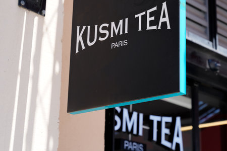 Bordeaux , Aquitaine / France - 07 06 2020 : Kusmi Tea logo sign and logo text of store brand of hot...