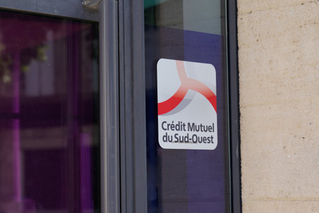 Bordeaux, Aquitaine / France - 07 06 2020: Real estate exchange blue sign and bird logo text of french real estate brand of store broker office company shopのeditorial素材