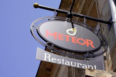 Bordeaux, Aquitaine / France - 07 06 2020: Real estate exchange blue sign and bird logo text of french real estate brand of store broker office company shopのeditorial素材