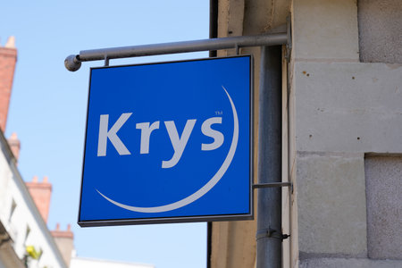 Bordeaux, Aquitaine / France - 07 07 2020: krys optic logo text sign on optician shop glasses of...