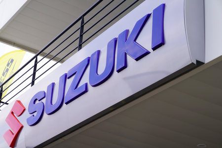 Bordeaux, Aquitaine / France - 07 07 2020: suzuki sign of vehicle shop motorbike and car logo of dealership storeのeditorial素材