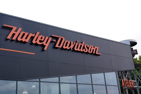 Bordeaux, Aquitaine / France - 07 17 2020: Harley-Davidson logo text and sign of motorcycle dealership shop of motorbike storeのeditorial素材