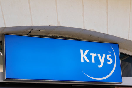 Bordeaux, Aquitaine / France - 07 21 2020: krys optic logo text sign on optician shop glasses of store companyのeditorial素材