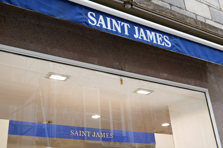 Bordeaux, Aquitaine / France - 07 22 2020: saint james logo and sign of marine boat sea specialized store fashion shop french companyのeditorial素材