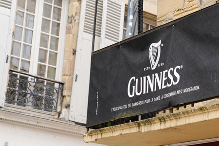 Bordeaux, Aquitaine / France - 07 21 2020: guinness logo and text sign outside local pub building bar restaurantのeditorial素材