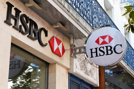 Bordeaux, Aquitaine / France - 07 22 2020: HSBC swiss bank logo text sign of agency banking and financial services international officeのeditorial素材